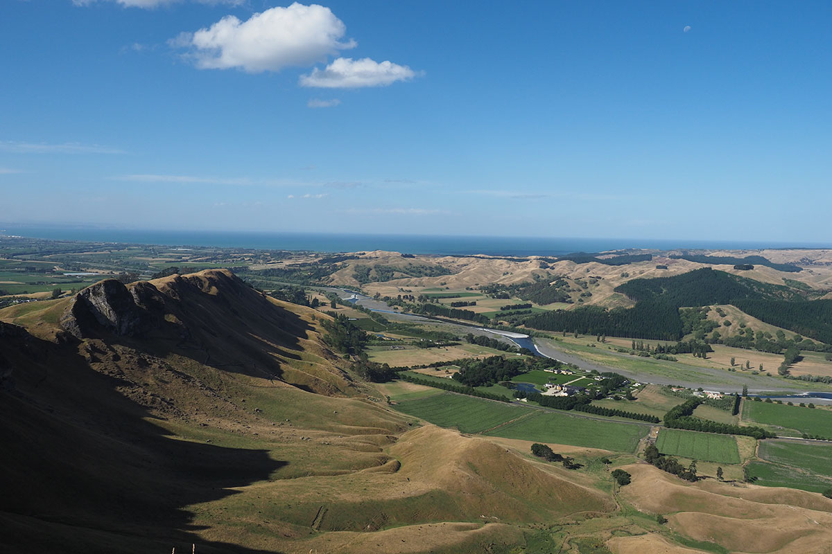 View from Te Mata looking towards Craggy Range and the coast