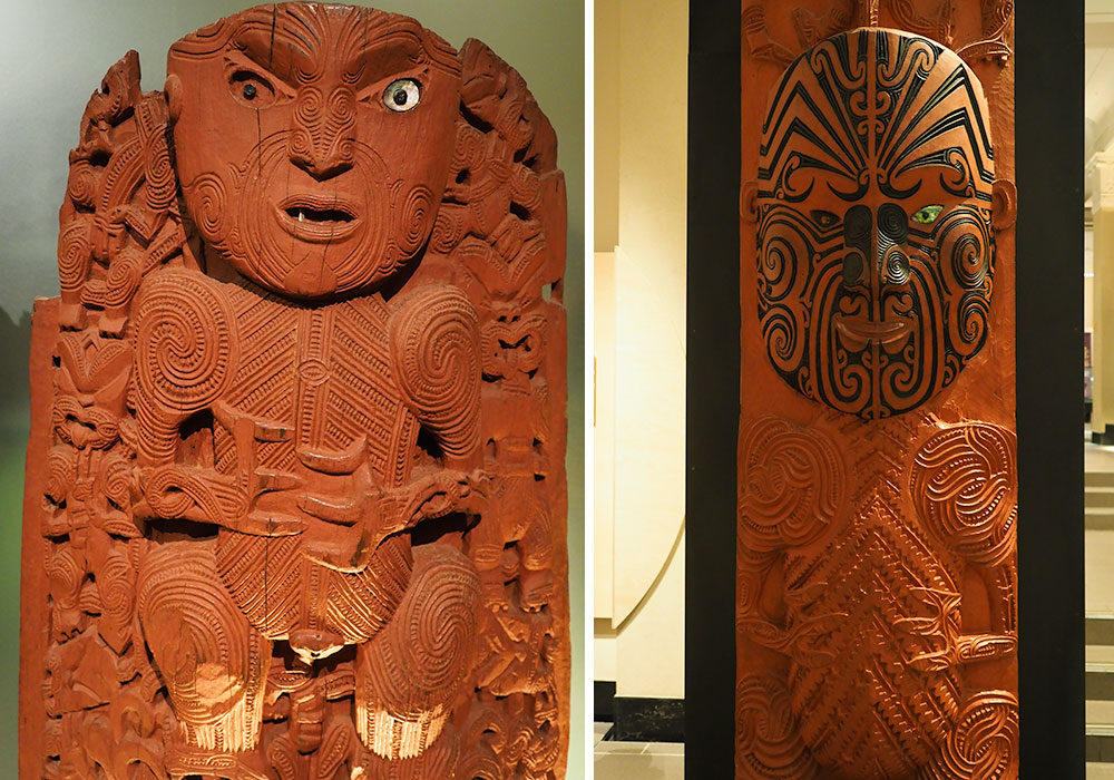 Maori carvings in Auckland Museum