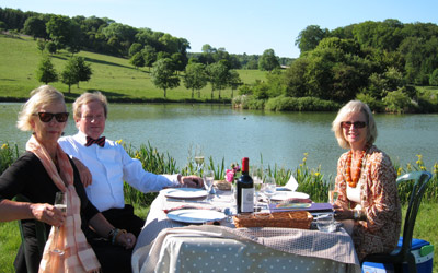 Picnic beside the lake at Wormsley