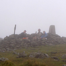 Plynlimon summit in the fog