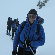 Sam braves the white out